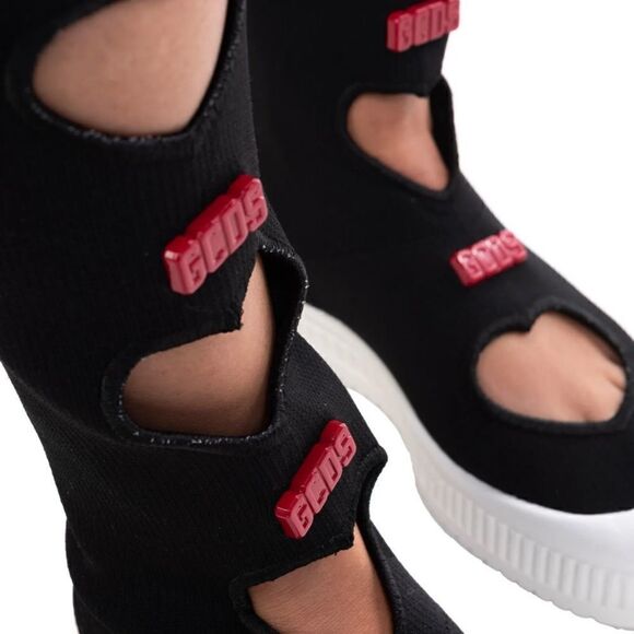 NIB ! GCDS Thigh-High Sneaker Boots Heart Cut Out Made in Italy - Picture 6 of 13